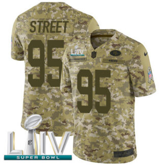 Nike San Francisco 49ers #95 Kentavius Street Camo Super Bowl LIV 2020 Youth Stitched NFL Limited 2018 Salute To Se...