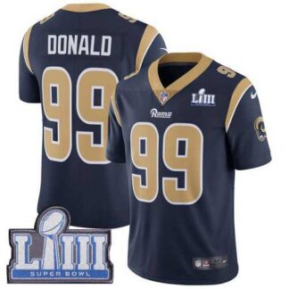 Youth Nike Rams 99 Aaron Donald Navy 2019 Super Bowl LIII Vapor Untouchable Limited Jersey