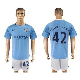 Manchester City #42 Toure Yaya Home Soccer Club Jersey