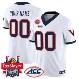 Virginia Cavaliers Custom White 1995 Throwback Gator Bowl 2025 F.U.S.E. Vapor Limited Stitched Jersey