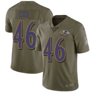 Nike Ravens 46 Morgan Cox Olive Salute To Service Limited Jersey Dzhi