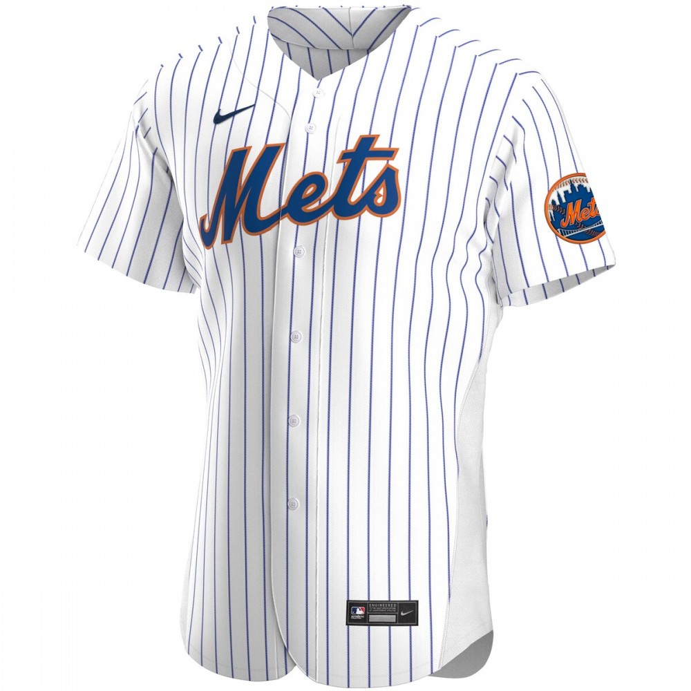 New York Mets Nike Home Authentic Team Jersey - White - Image 2