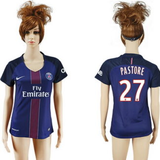 2016-17 Paris Saint-Germain #27 PASTORE Home Soccer Women's Navy Blue AAA+ Shirt