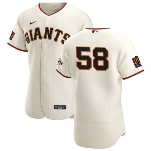 San Francisco Giants #58 Trevor Gott Men’s Nike Cream Home 2020 Authentic 20 at 24 Patch Player MLB Jersey