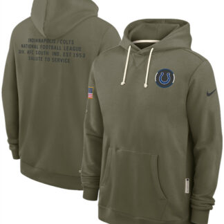 Men's Indianapolis Colts Olive 2025 Salute to Service Pullover Hoodie