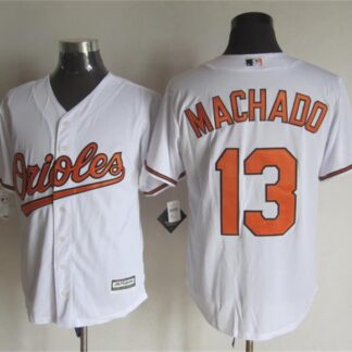 Majestic Baltimore Orioles #13 Manny Machado White MLB Stitched Jerseys