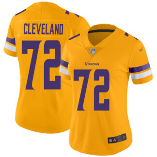 Nike Minnesota Vikings #72 Ezra Cleveland Gold Women’s Stitched NFL Limited Inverted Legend Jersey