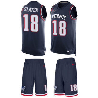 Nike New England Patriots #18 Matt Slater Navy Blue Team Color Men’s Stitched NFL Limited Tank Top Suit Jersey