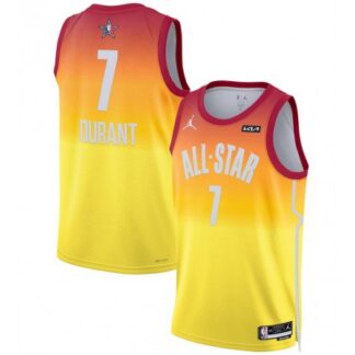 Men's 2023 All-Star #7 Kevin Durant Orange Game Swingman Stitched Basketball Jersey GXRA