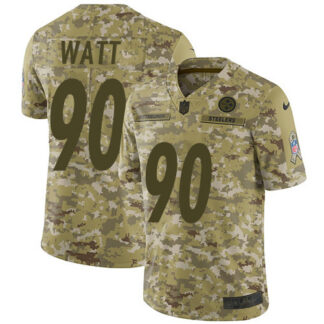 Nike Pittsburgh Steelers #90 T. J. Watt Camo Men’s Stitched NFL Limited 2018 Salute To Service Jersey