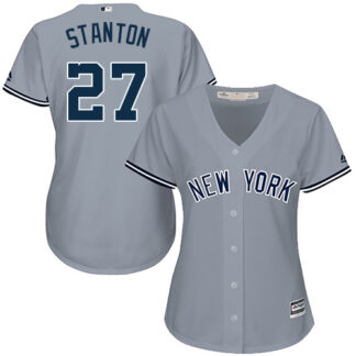 New York Yankees #27 Giancarlo Stanton Grey Road Women’s Stitched MLB Jersey