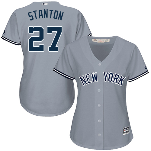 New York Yankees #27 Giancarlo Stanton Grey Road Women’s Stitched MLB Jersey