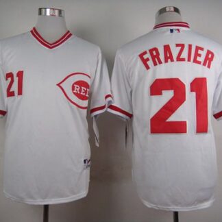Men's Cincinnati Reds #21 Todd Frazier 1990 White Pullover Jersey