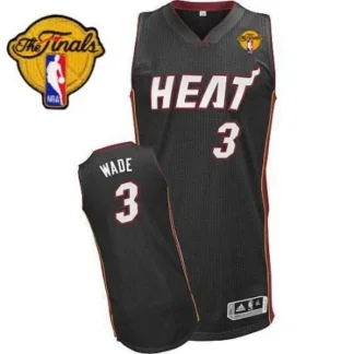 Men's Miami Heat #3 Dwyane Wade Black Revolution 30 Finals Patch NBA Jersey