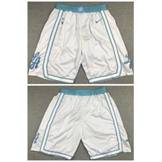 Men's Los Angeles Lakers White Shorts (Run Small) 4ZYM