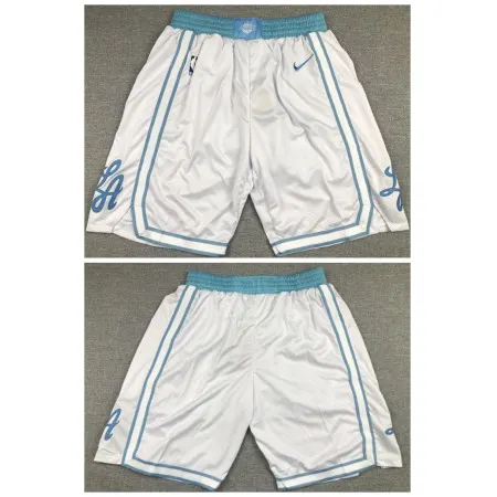 Men's Los Angeles Lakers White Shorts (Run Small) 4ZYM