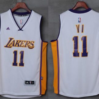 Lakers #11 Yi Jianlian White Stitched NBA Jersey