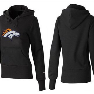 Nike Denver Broncos Team Logo Black Women Pullover Hoodies (2)