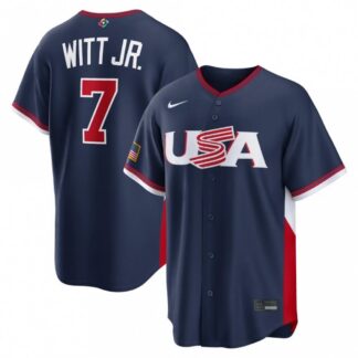 Bobby Witt Jr. USA Baseball Nike 2026 World Baseball Classic Road Stadium Jersey - Navy