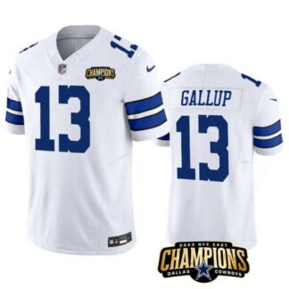 Men & Women & Youth Dallas Cowboys #13 Michael Gallup White 2023 F.U.S.E. NFC East Champions Patch Stitched Jersey