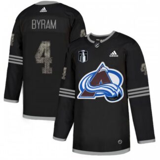 Adidas Colorado Avalanche #4 Bowen Byram Black 2022 Stanley Cup Final Patch Authentic Classic Stitched NHL Jersey M...