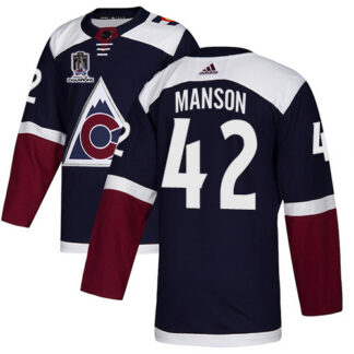 Adidas Colorado Avalanche #42 Josh Manson Navy 2022 Stanley Cup Champions Alternate Authentic Stitched NHL Jersey M...