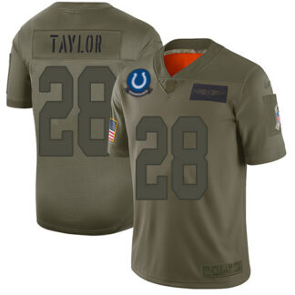 Nike Indianapolis Colts #28 Jonathan Taylor Camo Men’s Stitched NFL Limited 2019 Salute To Service Jersey