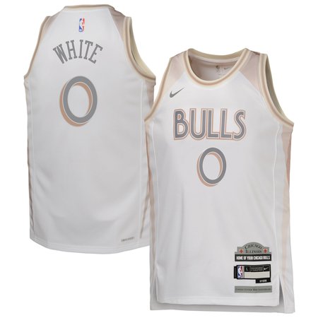 Youth Chicago Bulls #0 Coby White White 2024/25 Swingman City Edition Player Jersey