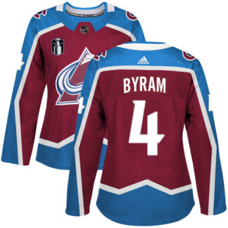 Adidas Colorado Avalanche #4 Bowen Byram Burgundy Women’s 2022 Stanley Cup Final Patch Home Authentic Stitched NHL...