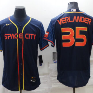 Astros 35 Justin Verlander Navy Nike 2022 City Connect Flexbase Jersey