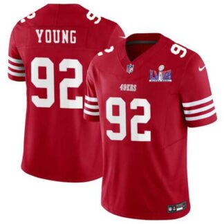Men & Women & Youth San Francisco 49ers #92 Chase Young Red 2024 F.U.S.E. Super Bowl LVIII Patch Vapor Untouchable...