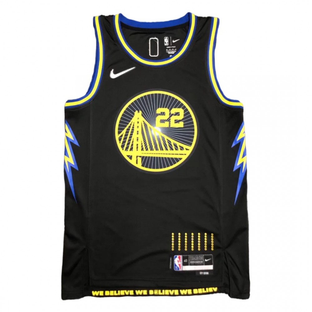 Men's Golden State Warriors Andrew Wiggins #22 Black 2021/22 Swingman Jersey - City Edition - Image 2