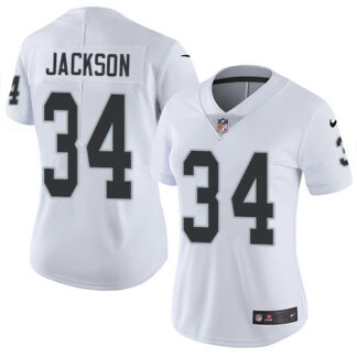 Nike Las Vegas Raiders #34 Bo Jackson White Women’s Stitched NFL Vapor Untouchable Limited Jersey