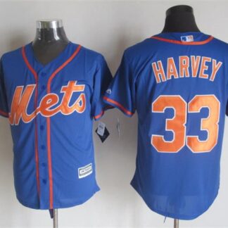 Majestic New York Mets #33 Matt Harvey Blue MLB Stitched Jerseys
