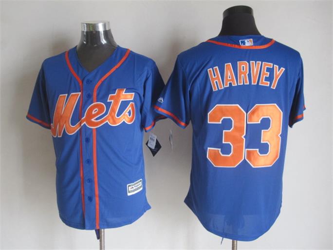Majestic New York Mets #33 Matt Harvey Blue MLB Stitched Jerseys