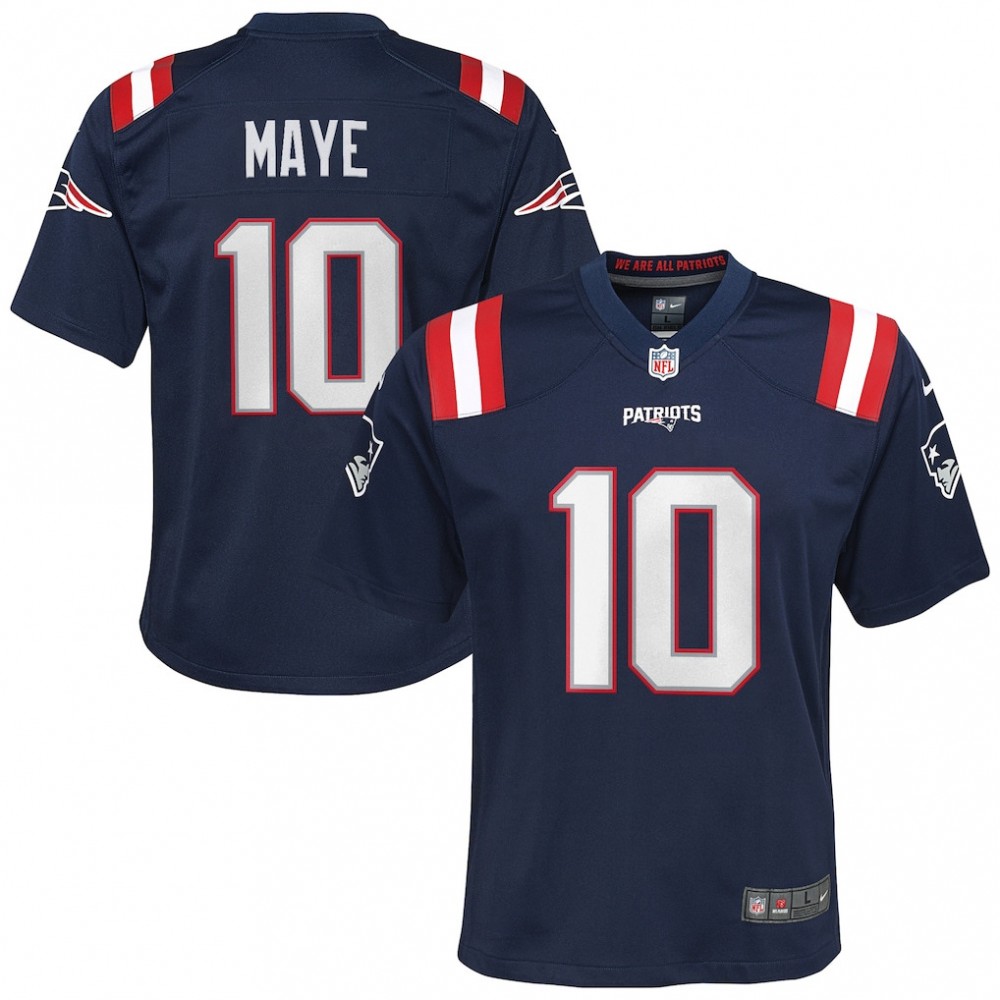Drake Maye New England Patriots Nike Youth Game Jersey - Navy
