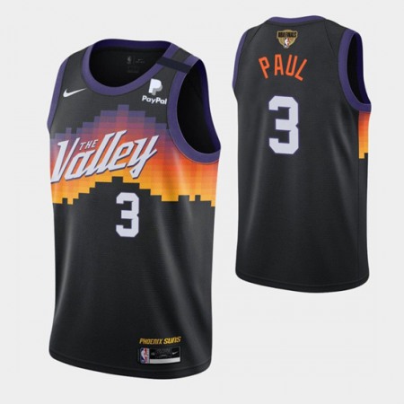 Men's Phoenix Suns #3 Chris Paul 2021 Black NBA Finals City Edition Stitched Jersey 3SNE
