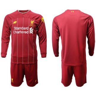 Liverpool Blank Home Long Sleeves Soccer Club Jersey