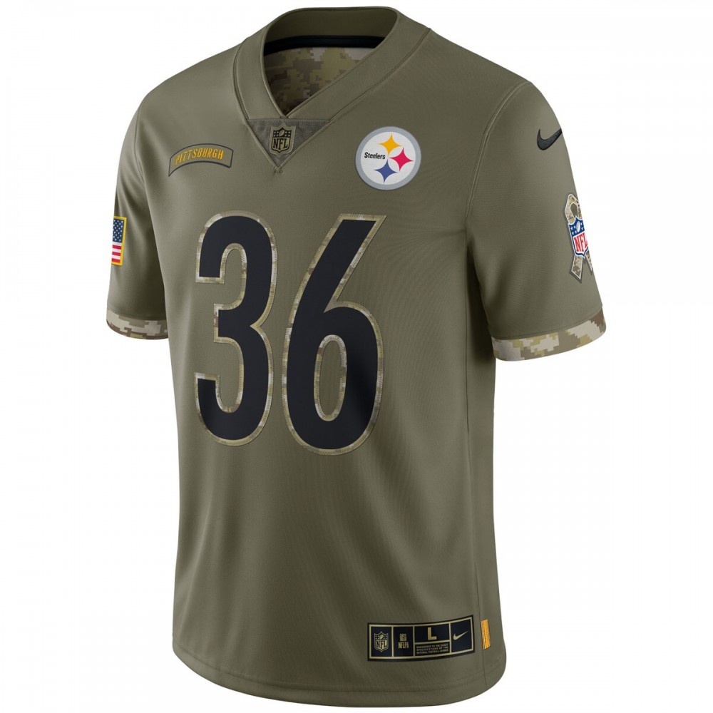 Jerome Bettis Pittsburgh Steelers 2022 Salute To Service Retired Player Limited Jersey - Olive - Image 2