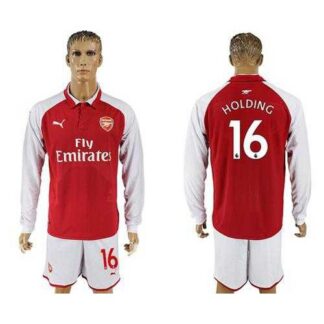 Arsenal #16 Holding Red Home Long Sleeves Soccer Club Jersey
