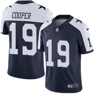Nike Dallas Cowboys #19 Amari Cooper Navy Blue Thanksgiving Men's Stitched NFL Vapor Untouchable Limited Throwback...