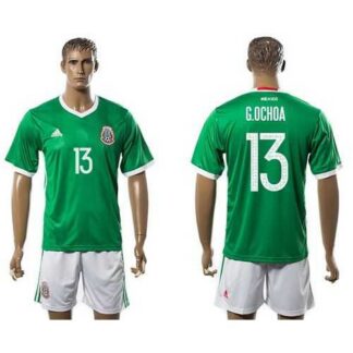 Mexico #13 G.Ochoa Green Home Soccer Country Jersey