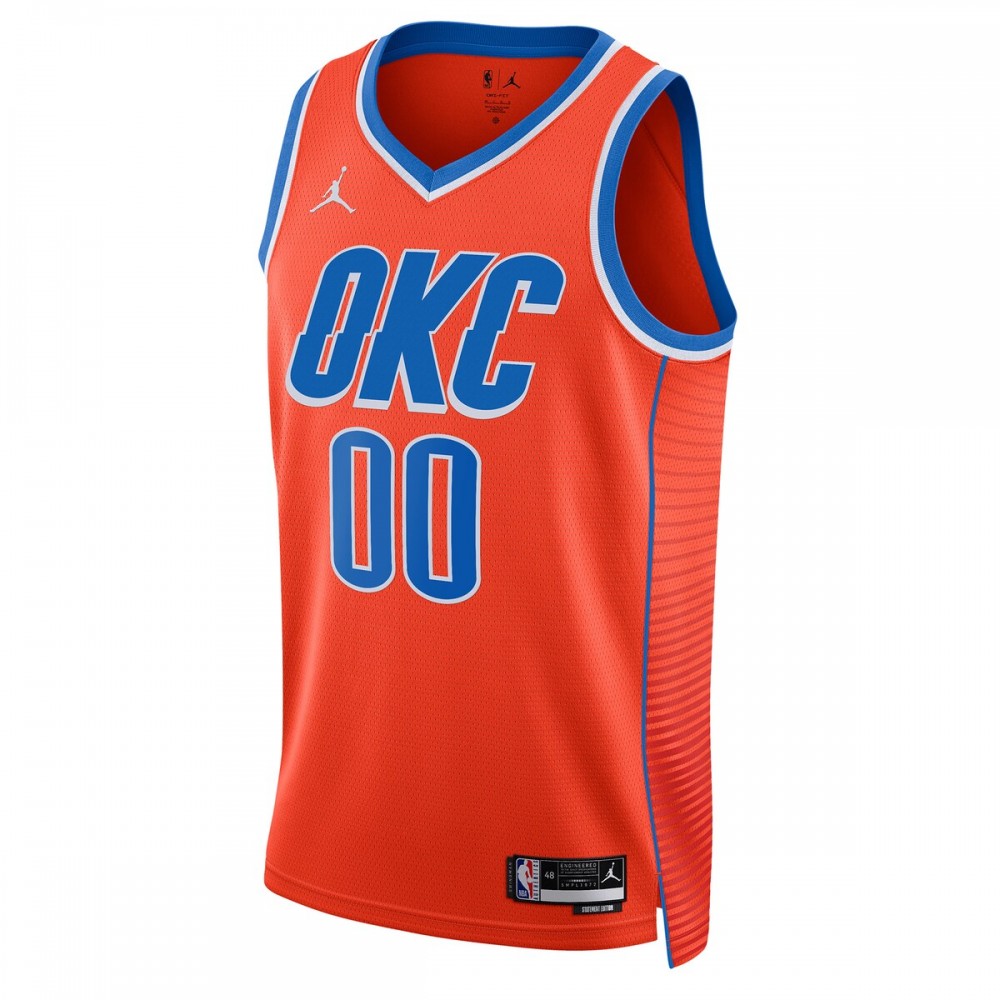 Oklahoma City Thunder Jordan Brand Unisex 2022/23 Swingman Custom Jersey - Statement Edition - Orange - Image 2