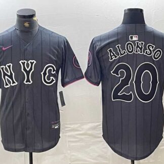 Men's New York Mets #20 Pete Alonso Grey 2024 City Connect Cool Base Stitched Jersey