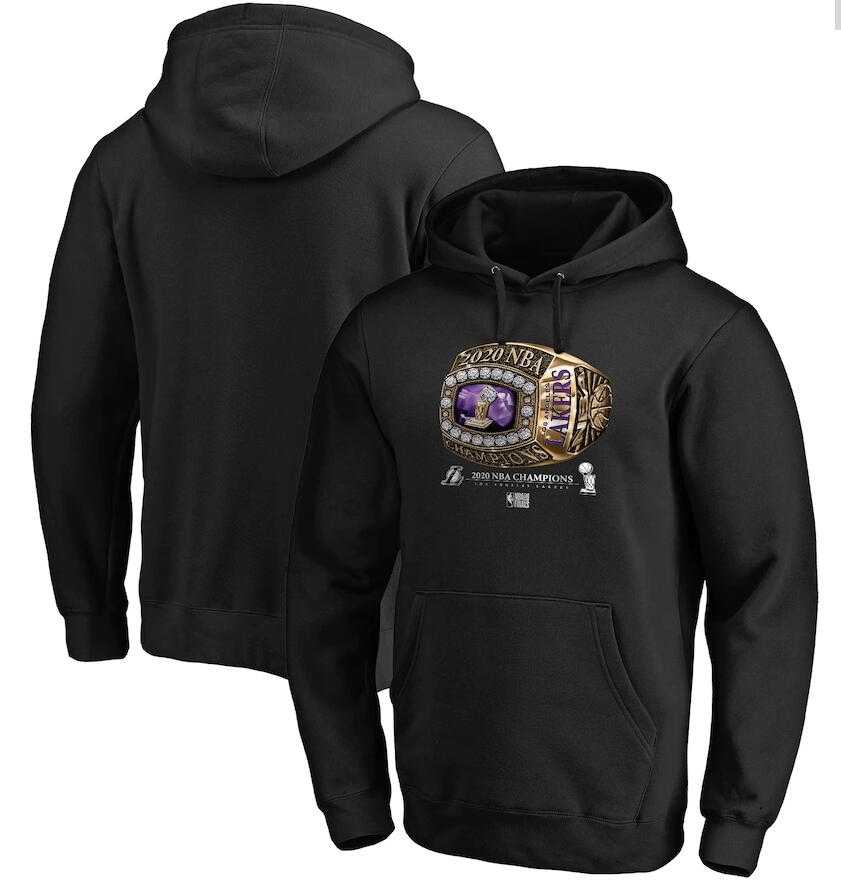 Los Angeles Lakers Black 2020 NBA Finals Champions Bling Diamond Pullover Hoodie