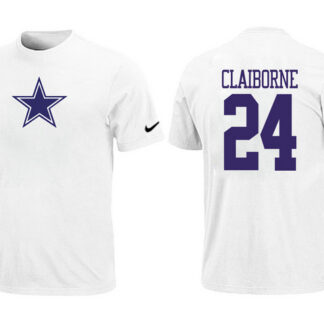 Nike Dallas Cowboys 24 CLAIBORNE Name & Number T-Shirt White