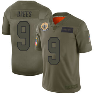 Nike New Orleans Saints #9 Drew Brees Camo Youth Stitched NFL Limited 2019 Salute to Service Jersey