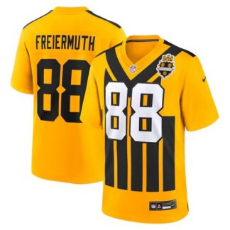 Men's Pittsburgh Steelers #88 Pat Freiermuth Gold Alternate 1933 Throwback Game Jersey