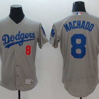 Dodgers 8 Manny Machado Gray Flexbase Stitched Baseball Jerseys