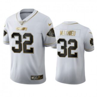 Kansas City Chiefs #32 Tyrann Mathieu Men’s Nike White Golden Edition Vapor Limited NFL 100 Jersey